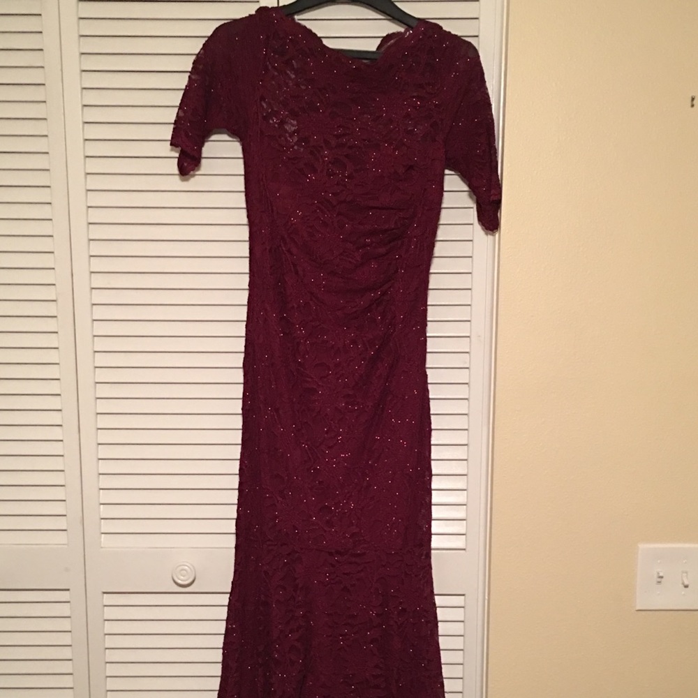 Fuchsia Long Glitter All Over Mermaid Dress